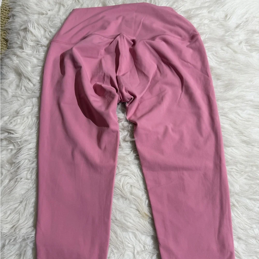 NEW Set Active Large XL Pink Matching Set Glossy Leggings Double Layer Sport bra